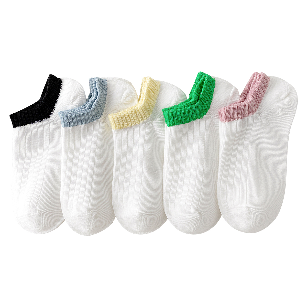 2024 Summer Kids Shallow Short Socks 100% Cotton Black White Striped Breathable Invisible Boys Girls Boat Socks for 1-12 Years NS1212 XL(9-12Years Old)